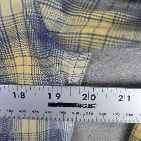 Mens Wrangler Western Yellow & Gray Plaid Shirt Long Sleeve Button Up Cowboy S - Picture 5 of 8